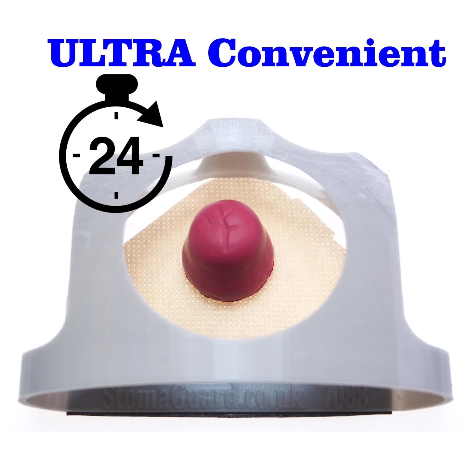 STOMAGUARD shield shown in 24-hour wear